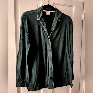 Soma Cool Nights Notch Collar Sleep Top Dark Green Medium